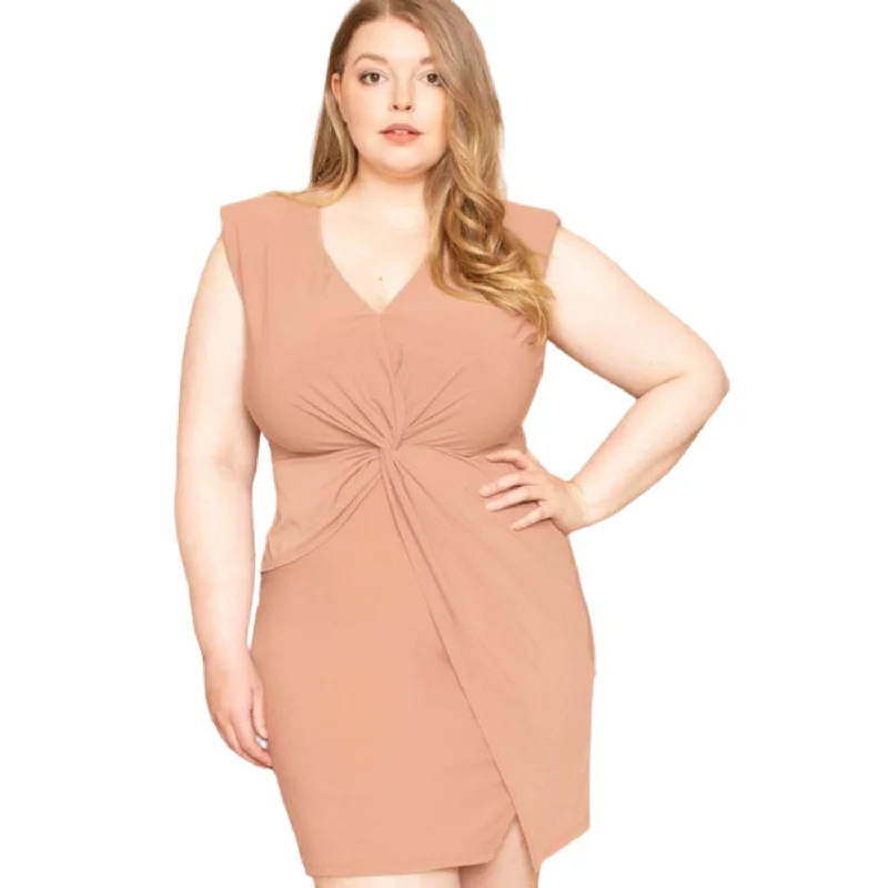 Twist Waist Plus Size Mini Dress