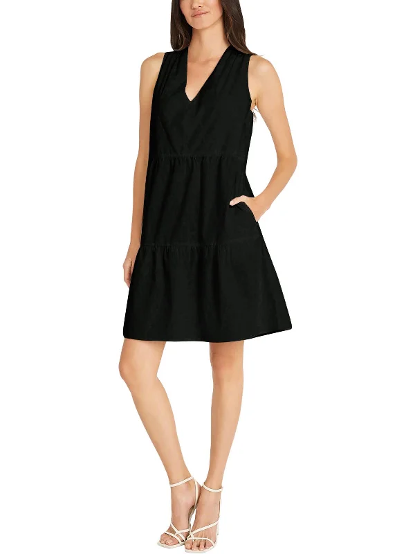 Classic Appeal Womens Gathered Above Knee Mini Dress