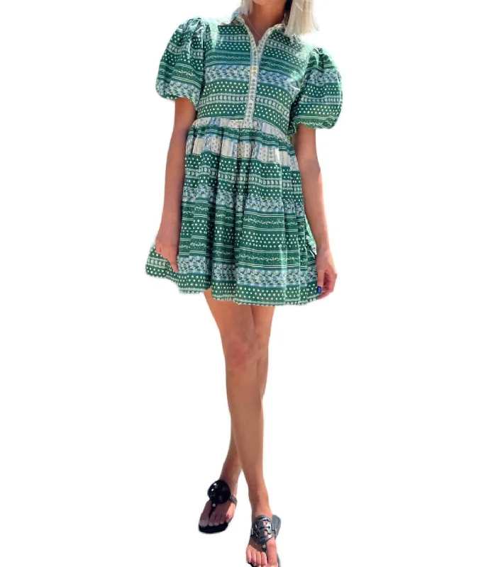 Effortless Style Augusta Mini Dress In Green