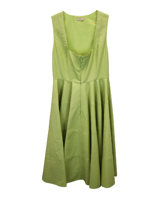 Elegant Attire Alaïa Pleated Mini Dress In Green Cotton