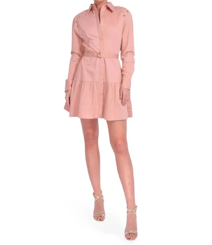 Timeless Elegant Jolene Mini Dress In Dusty Rose