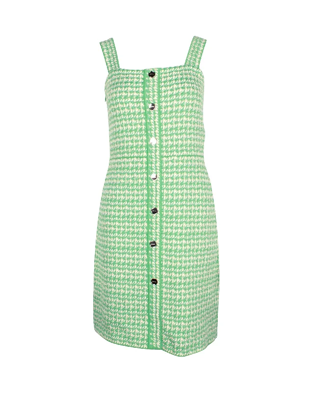 Effortless Style Sandro Lea Tweed Mini Dress in Green Organic Cotton