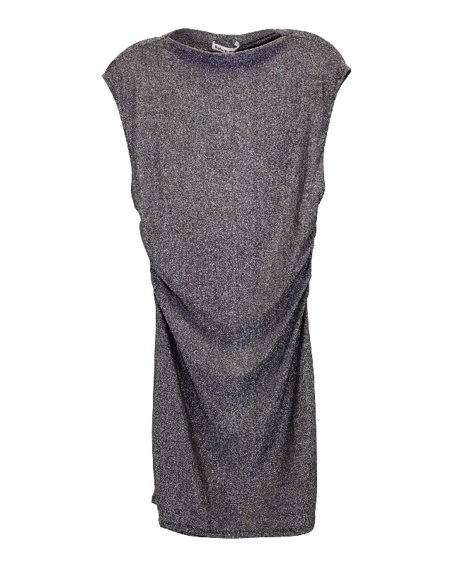 Seasonal Trend Reformation Alden Knit Mini Dress in Silver Nylon