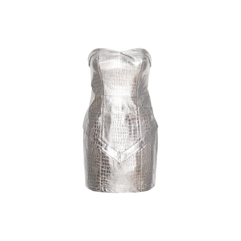 Save Big Tight Mini Dress In Silver