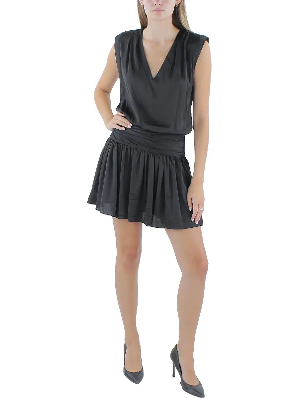 Elegant Ensemble Anais Womens Short V-Neck Mini Dress