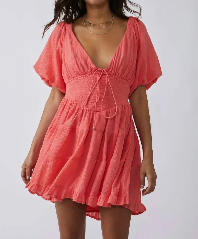 Seasonal Sale Perfect Day Mini Dress In Coral