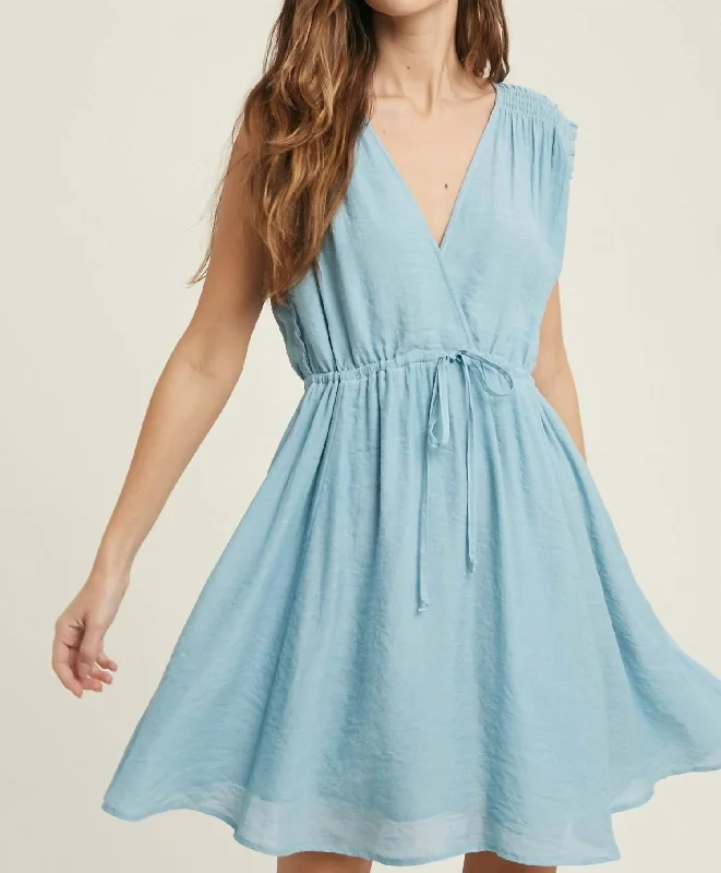 Limited Time Deal Mini Dress In Misty Blue