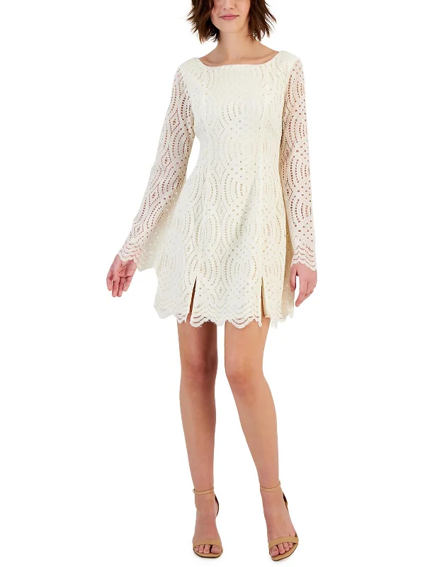 Latest Trends Juniors Womens Lace Short Mini Dress