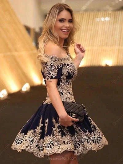 Stylish Spring Fashion Cute Homecoming Dresses,A-line Off-the-shoulder Evening Party Gowns cg360