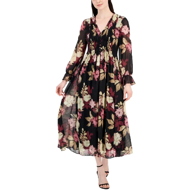 Unbeatable Prices Womens Chiffon Floral Midi Dress