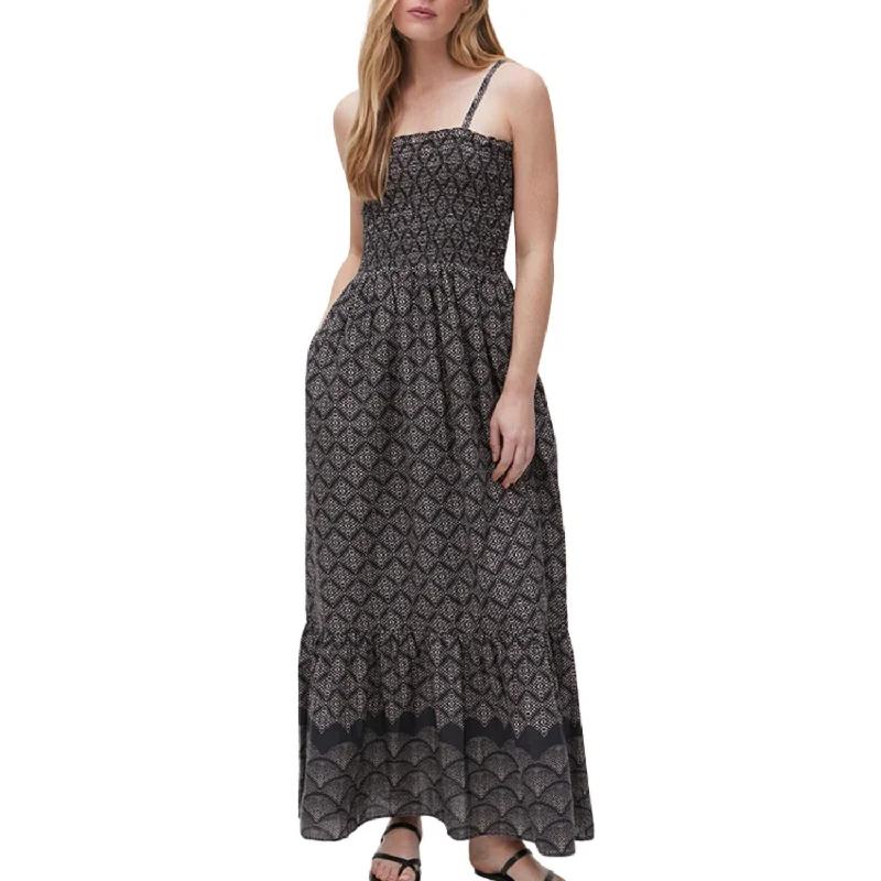 Limited Quantities Alejandra Smocked Maxi Dress In Black Combo