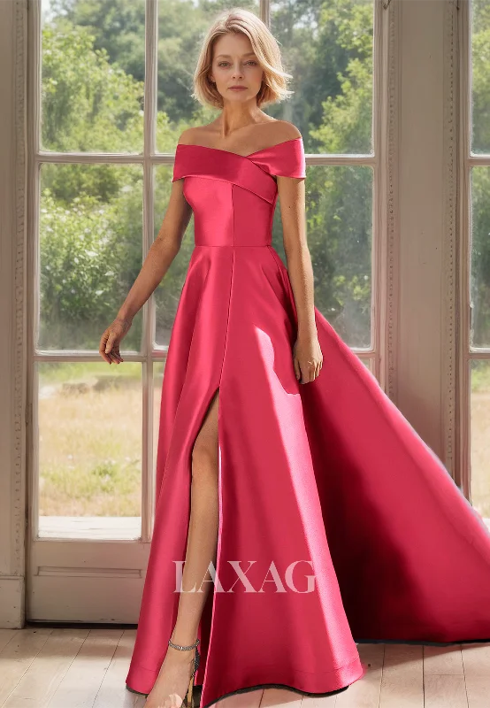 Chic Style Simple V-Neck Sleeveless Floor-Length Cocktail Gowns Satin A-Line Mother of the Bride Dress