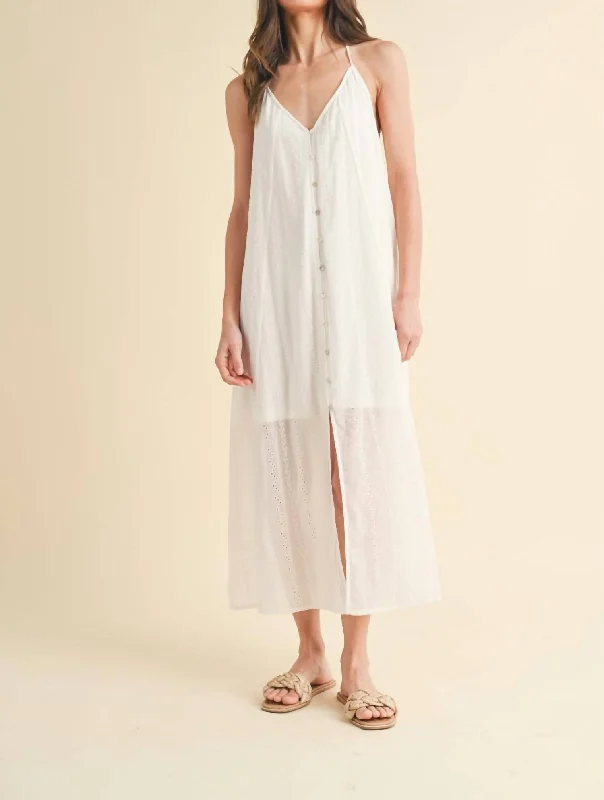 Summer Essentials Eyelet Midi Dress In White