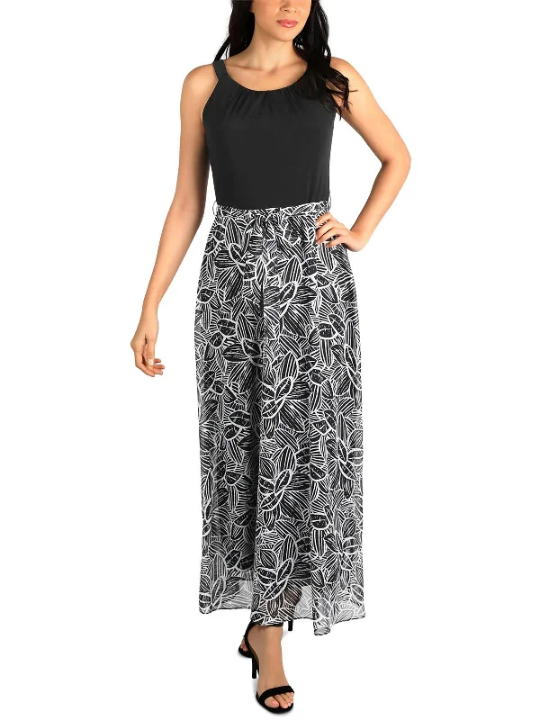 Evening Looks Womens Printed Long Maxi Dress