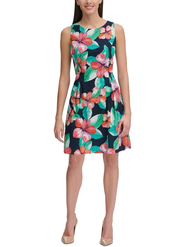 Trend Alert Wild Hibiscus Womens Floral Sleeveless Casual Dress