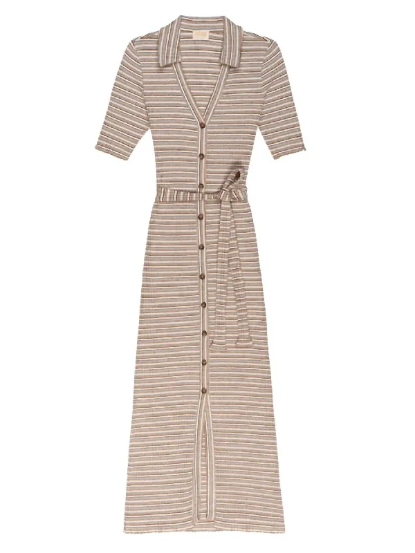 Cool Prices Enise Button Up Maxi Dress In Layer Cake