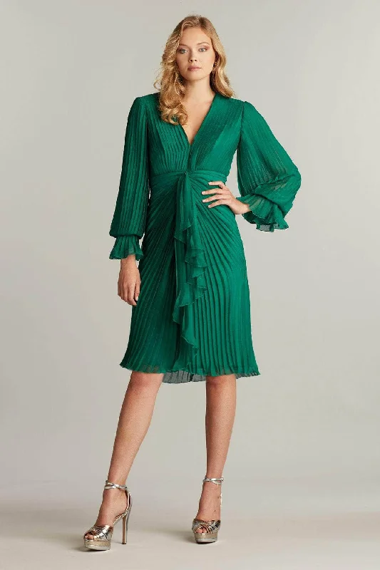 Update With Cottagecore Styles Tadashi Shoji AVO22075M - Long Sleeve Pleated Detail Formal Dress