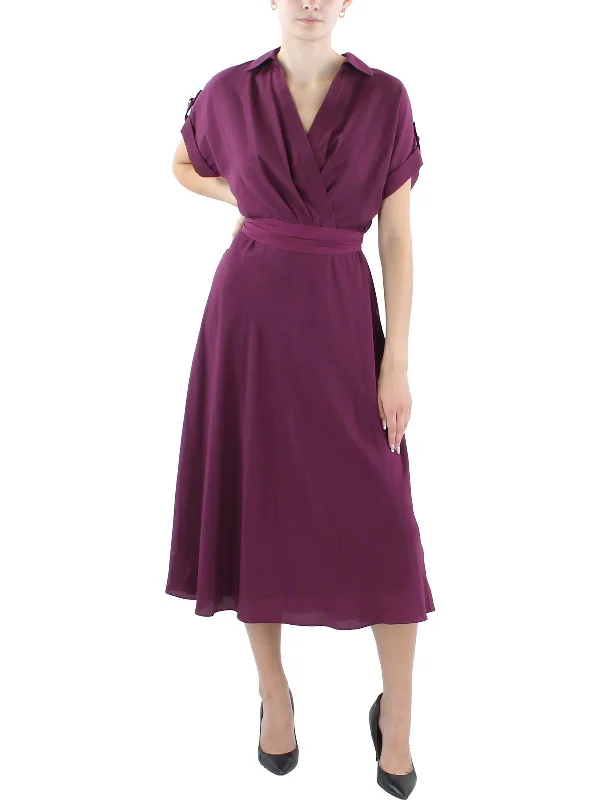 Limited - Time Bundle Womens Collar Polyester Midi Dress