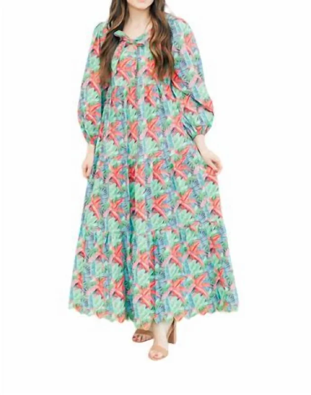 Chic Style Kalea Maxi Dress In Firecracker Fiesta