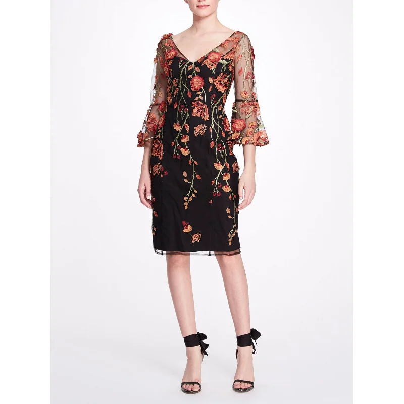 Fashion Forward Embroidered Floral Cocktail Dress