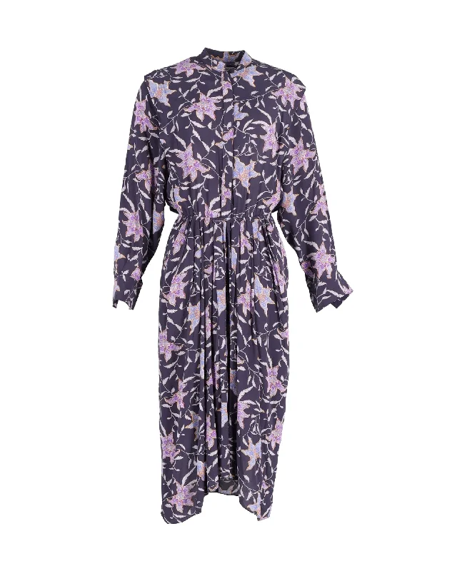 End Of Season Sale Isabel Marant Étoile Okley Midi Dress In Floral Print Viscose