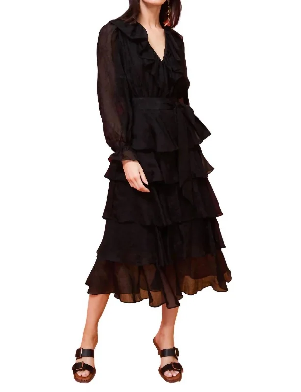 Exclusive Discount Tessa Tiered Maxi Dress In Black