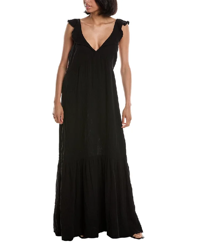 Feminine Soft - Hued Styles LA MADE Gauze Maxi Dress