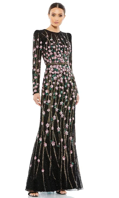 Casual Chic Mac Duggal 5492 - Sequin and Beads Long Sleeve Prom Dress