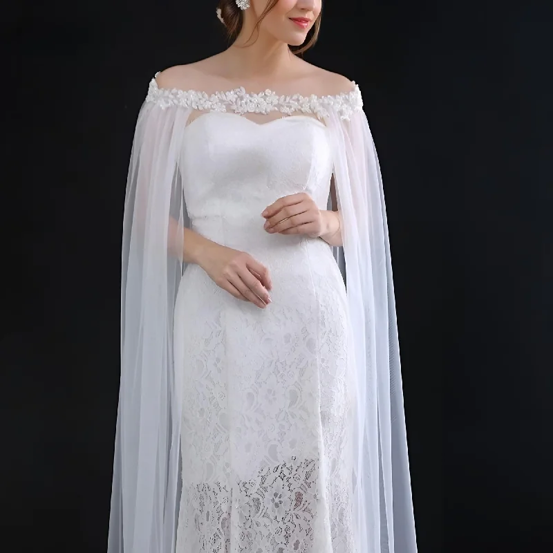 Special Offer Rhinestones Beaded Wedding Cape Bridal Bolero