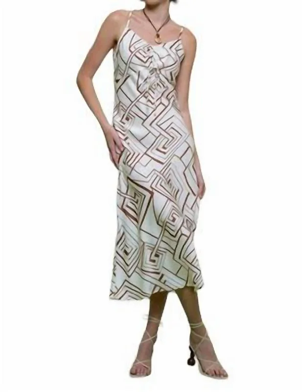 Season Sale Geo Midi Dress In Ivory