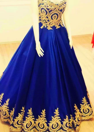 Evening Looks royal blue quinceanera dresses,sweet 16 dress,gold lace appliques ball gowns,ball gown prom dresses cg2582