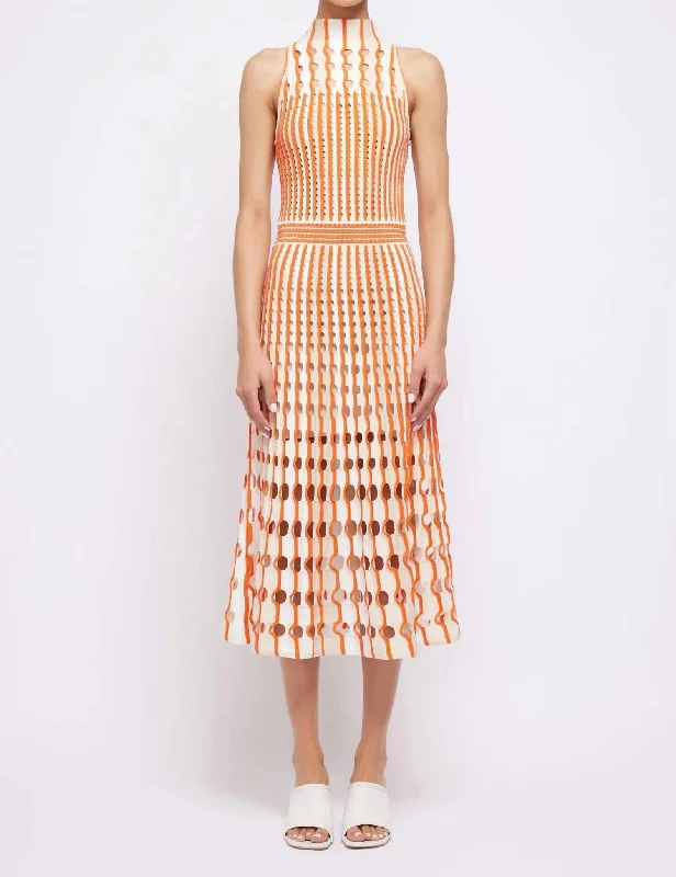 Huge Savings On Parisian Styles Nash Midi Dress In Flame