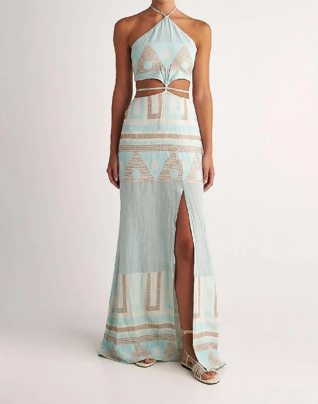 Fashionista Favorites Zakar Maxi Dress In Aqua