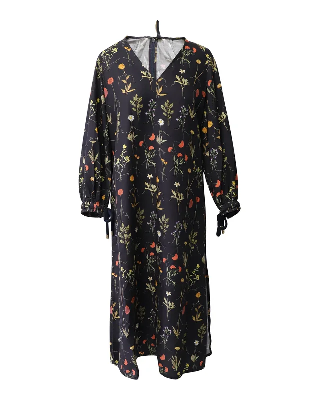 Latest Trends Mother Of Pearl Josie Midi Dress in Floral Print Lyocell Twill