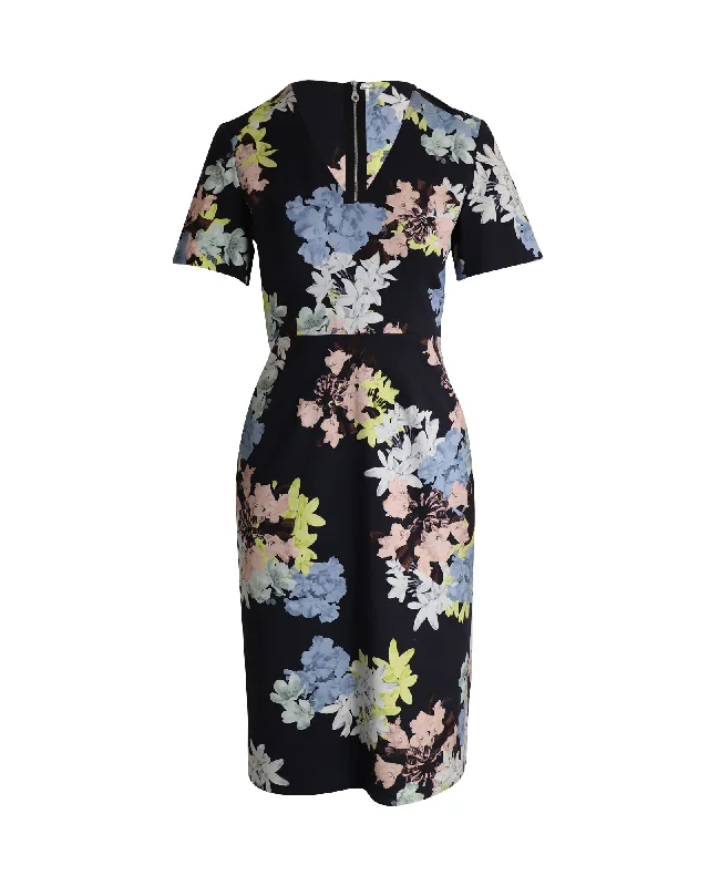 Clearance Event Erdem Lucinda Floral Print Sheath Dress in Multicolor Polyester