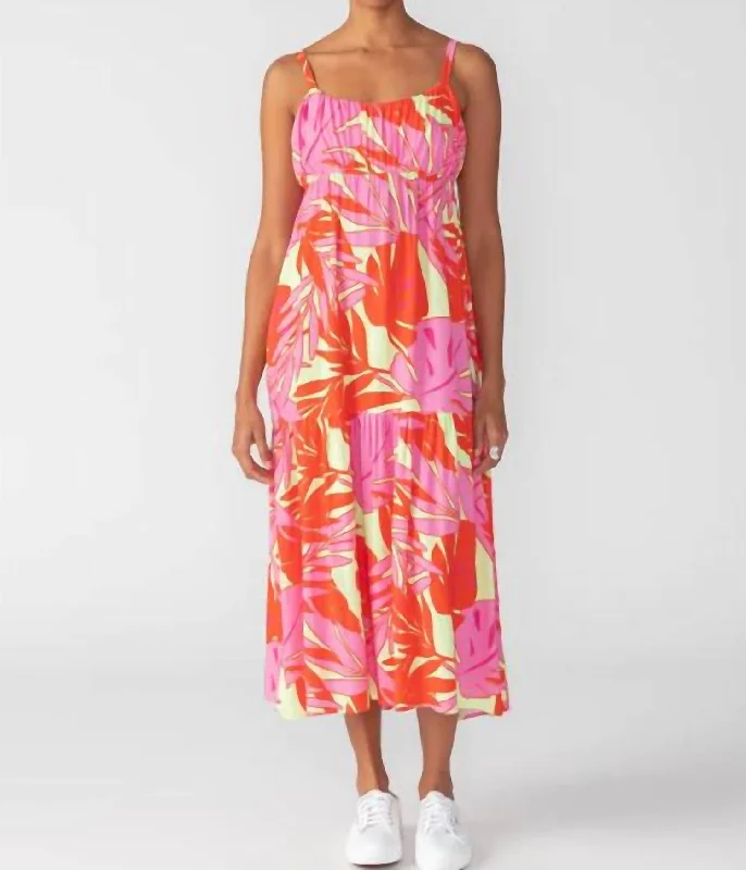 Last Chance Sale Dropped Seam Maxi Dress In Paradise Pop