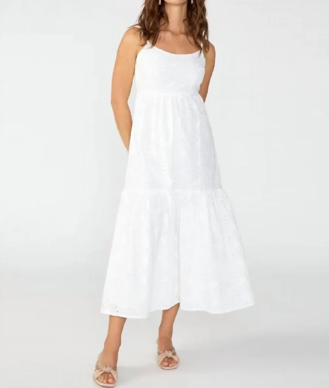 Early Access To Art Deco Styles Sale Embroidered Maxi Dress In White