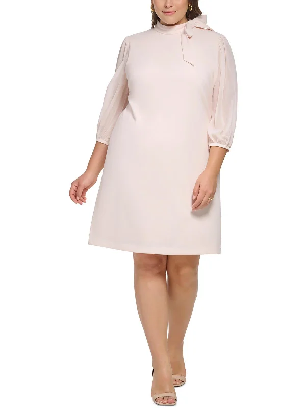 Limited Time Deal Plus Womens Chiffon Midi Dress