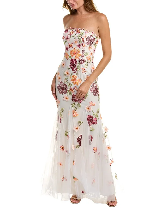 Chic Outfits Marchesa Notte Embroidered Floral Gown