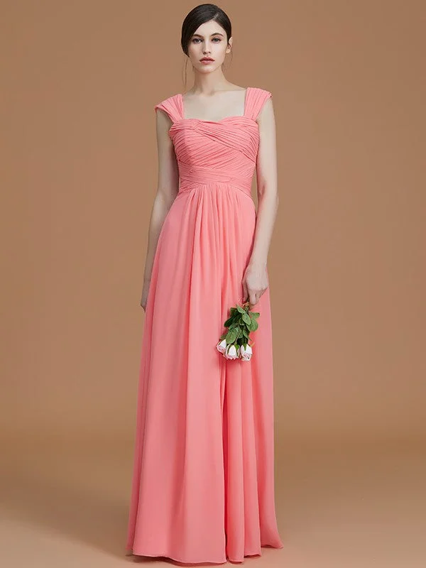 Unbeatable Prices A-Line/Princess Sweetheart Sleeveless Floor-Length Ruched Chiffon Bridesmaid Dresses