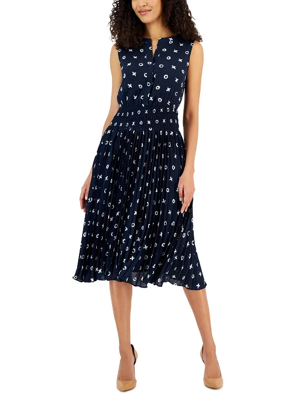 Seasonal Sale Womens Printed Polyester Midi Dress