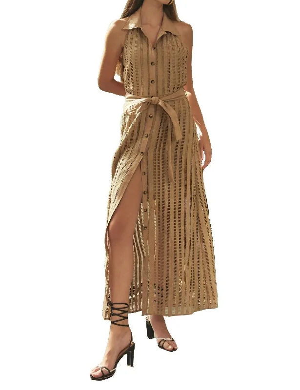 Hot Trends Marissa Maxi Dress In Khaki