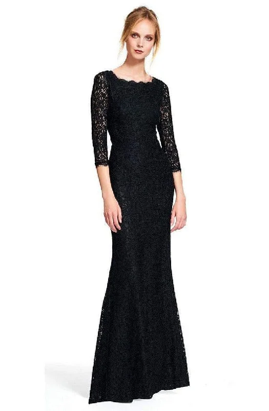 Season Sale Adrianna Papell - Long Sleeves Lace Long Dress 91879130