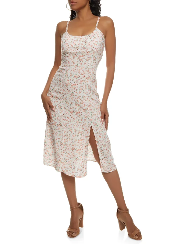 Lighten Up With Nordic Styles Almost Famous Floral Split Thigh Dress