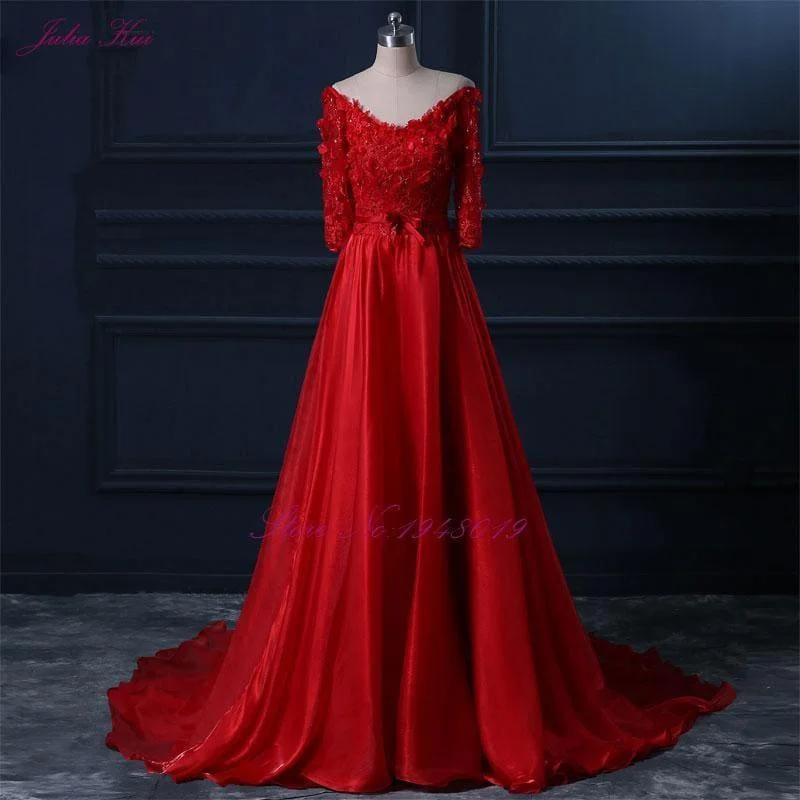 Last Chance Sale 3D Flowers Floor Length Formal Dresses A Line Evening Formal Ball Gown Dress