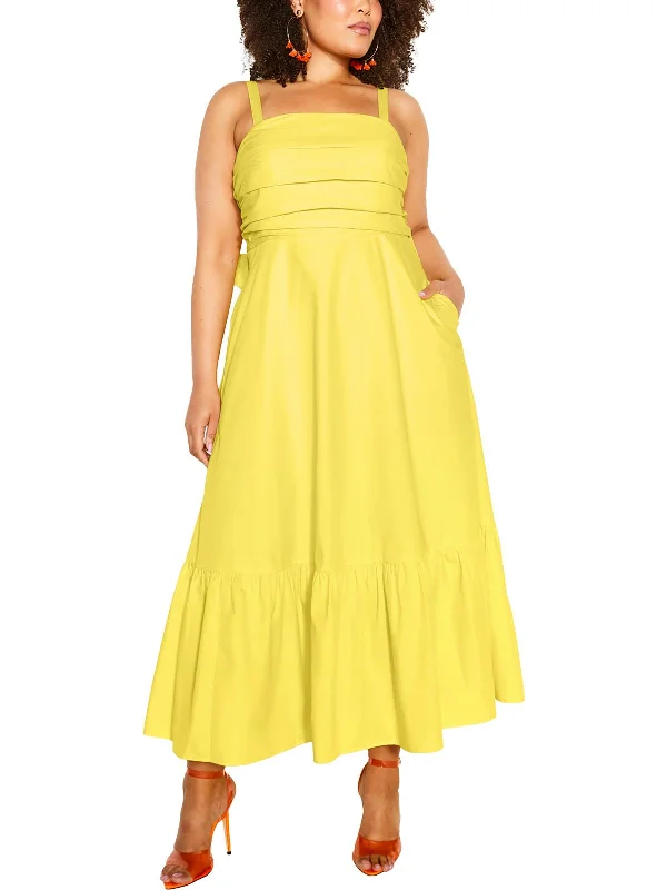 Spring Fling Sale Plus Womens Fit & Flare Long Maxi Dress