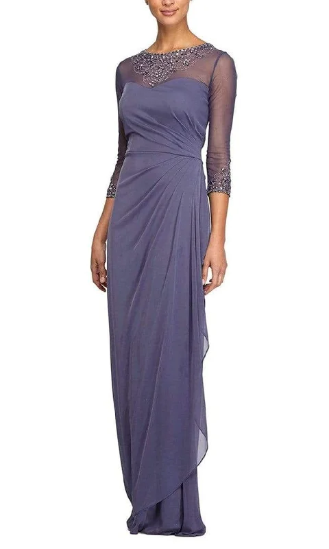 Trend Alert Alex Evenings - 232833 Beaded Sheer Long Sleeve Sheath Dress