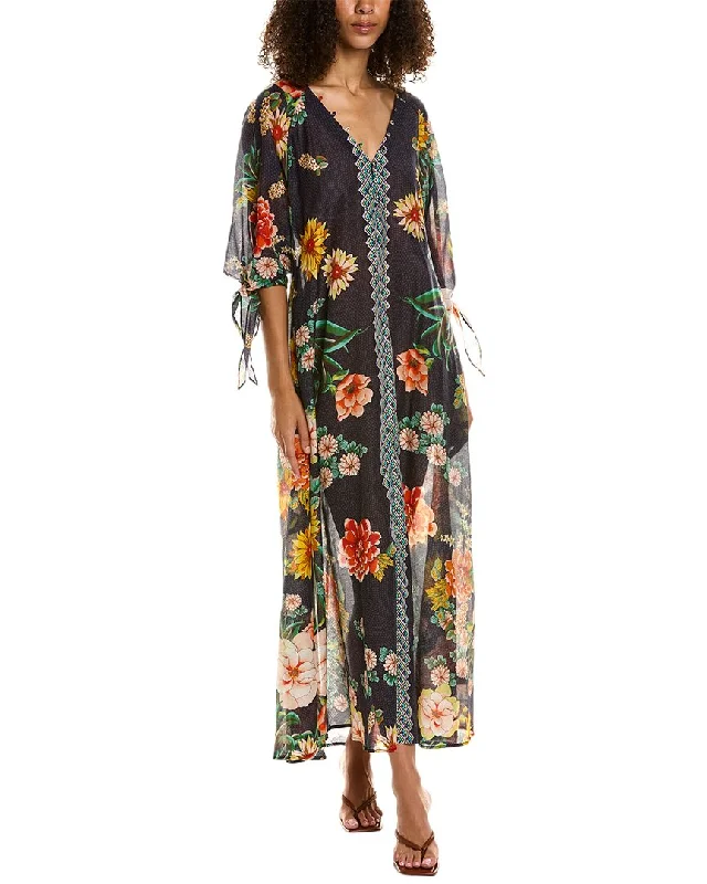 Unbeatable Prices Johnny Was Floral Border Silk-Blend Dress