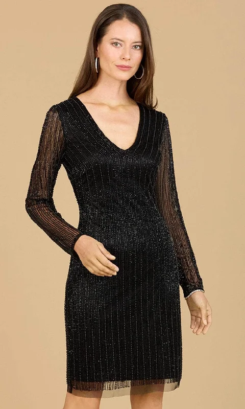 Best-Sellers Lara Dresses 29164 - Long Sleeve Beaded Cocktail Dress