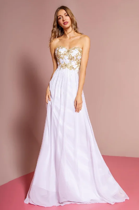 Last Chance Sale Prom Strapless Sweetheart Chiffon Long Formal Dress Sale